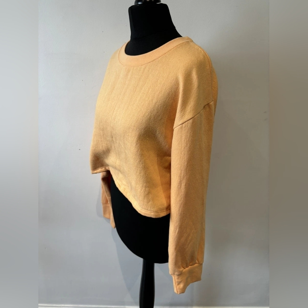Peach Long Sleeve Cropped Sweatshirt